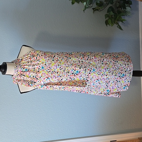CECE Tie Neck Halter Shift Knee Length Dress in Candy Gem Multi Color Print Sz 8 - Picture 1 of 10